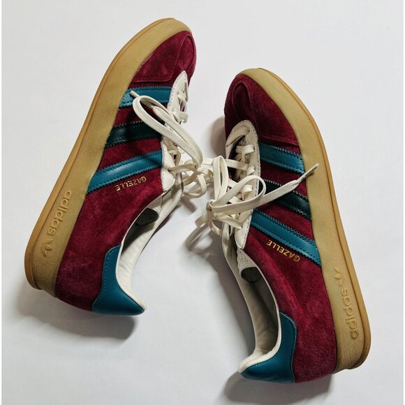 Adidas Gazelle Indoor Shoes Collegiate Burgundy Arctic Fusion Collegiate Green - Picture 7 of 10